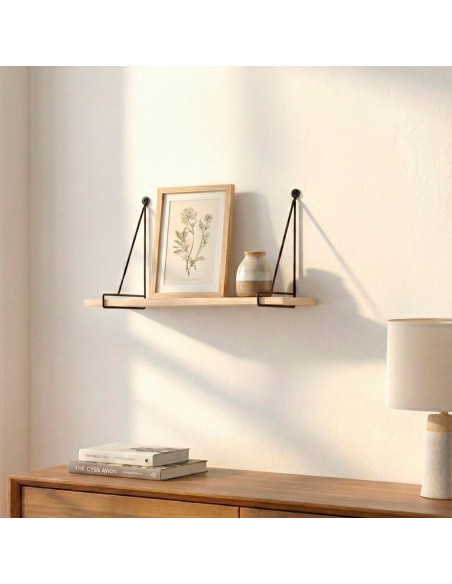 Max Home Étagère murale suspendue en bois 50 x 14,5 x 20 cm