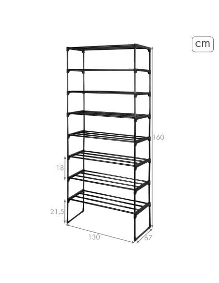Étagère en plastique Max Home à 8 tablettes, 67 x 30 x 160 cm