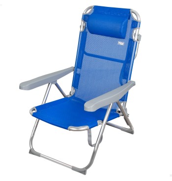 Chaise de plage multiposition 48x60x90 cm bleu