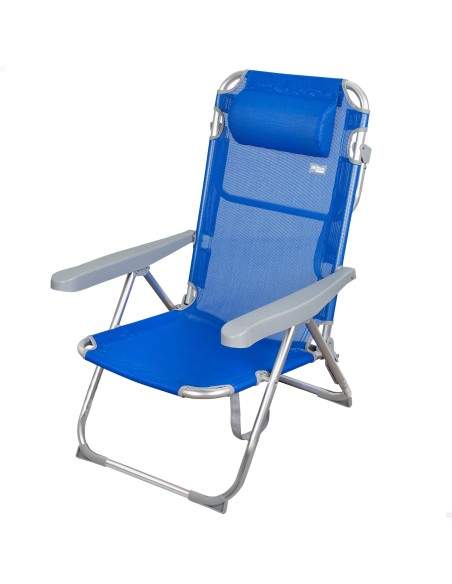 Chaise de plage multiposition 48x60x90 cm bleu