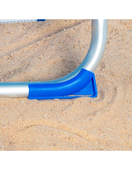 Silla playa baja XL multiposición 51x45x76 cm rayas azul