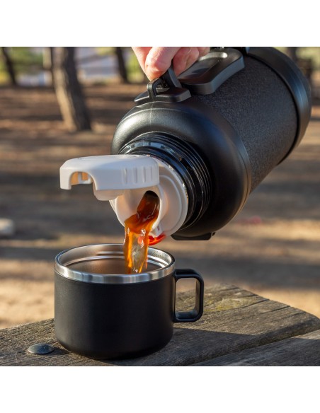 Bouteille thermos en acier inoxydable de 1,6 L avec bouchon à vis anti-fuite et double poignée