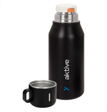 Bouteille isotherme en inox de 1 L avec bouchon à vis...