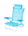Chaise de plage basse multipositions 47x49x82 cm Caribe