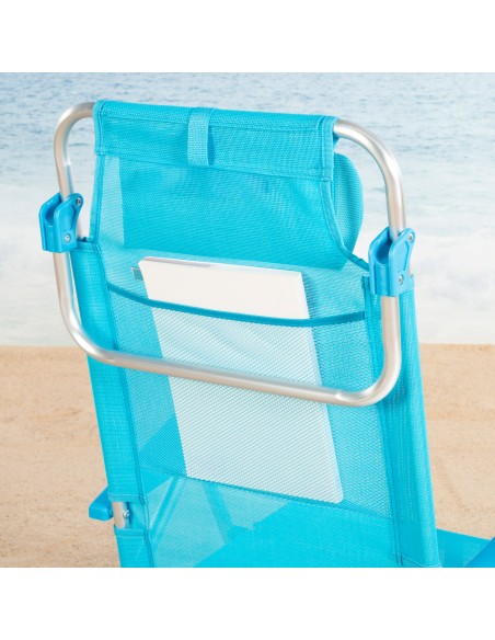 Chaise de plage basse multipositions 47x49x82 cm Caribe