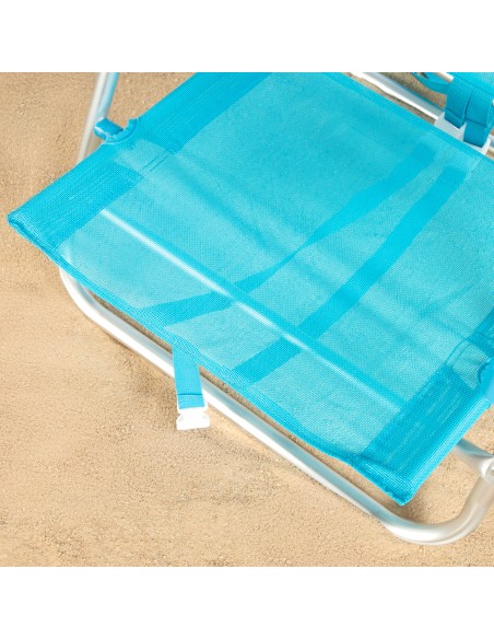 Chaise de plage basse multipositions 47x49x82 cm Caribe