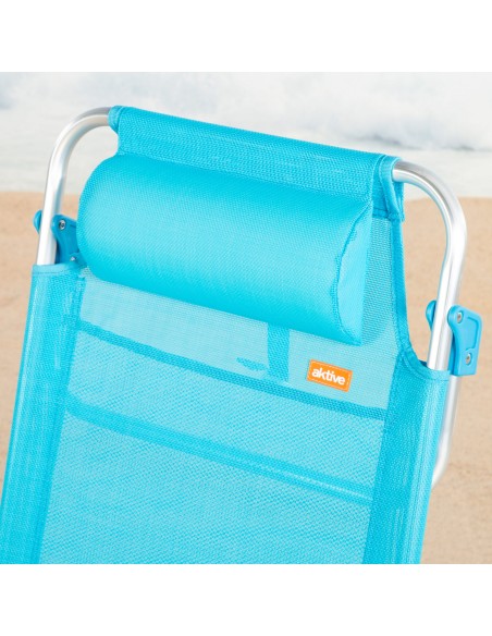 Chaise de plage basse multipositions 47x49x82 cm Caribe