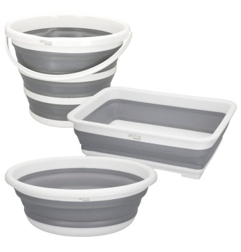 Seau, bassine et seau pliant