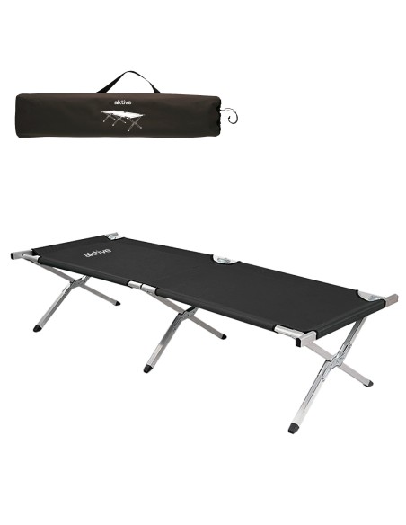 Lit pliant de camping noir