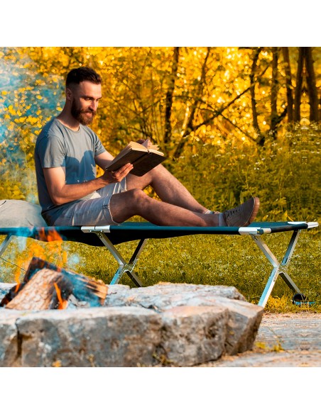 Lit pliant de camping noir