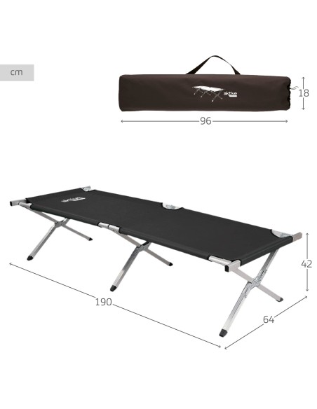 Lit pliant de camping noir