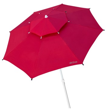 Parapluie de plage coupe-vent 8 mâts 280 cm rouge