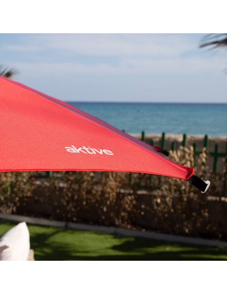 Parapluie de plage coupe-vent 8 mâts 280 cm rouge