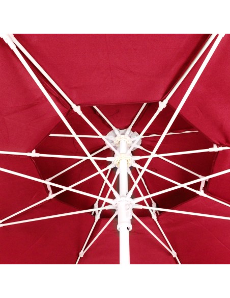 Parapluie de plage coupe-vent 8 mâts 280 cm rouge