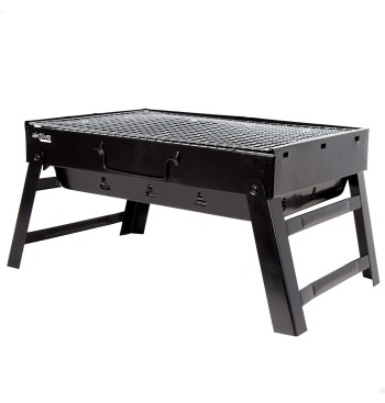 Barbecue portable pliant rectangulaire noir 50x30x23 cm