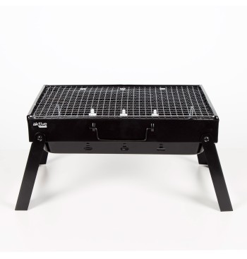 Barbecue portable pliant rectangulaire noir 50x30x23 cm 2