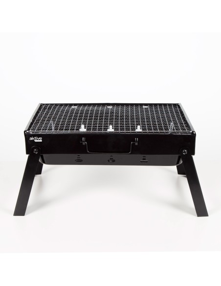Barbecue portable pliant rectangulaire noir 50x30x23 cm