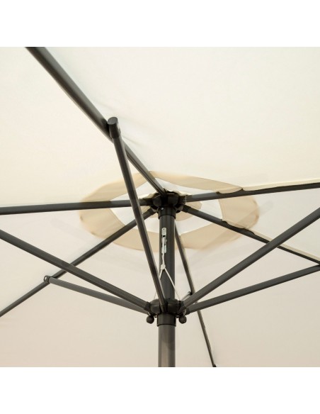 Parasol hexagonal Ø270 cm mât aluminium couleur crème