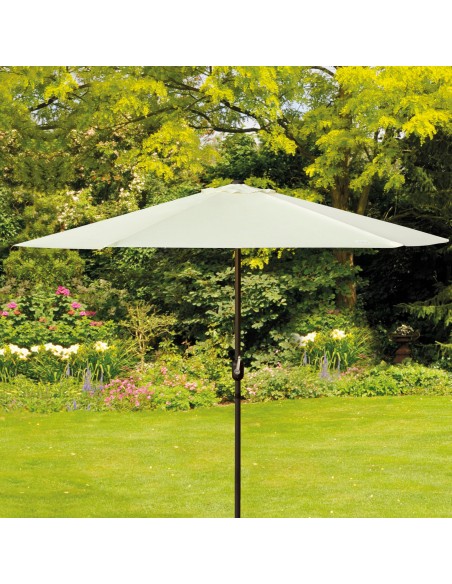 Parasol hexagonal Ø270 cm mât aluminium couleur crème