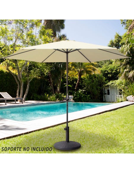 Parasol hexagonal Ø300 cm mât aluminium couleur crème