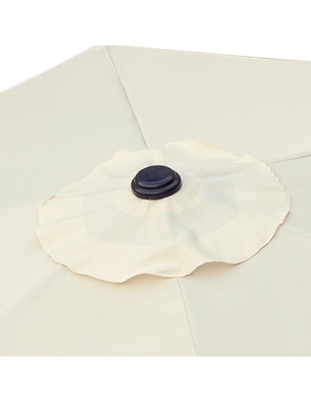 Parasol hexagonal Ø300 cm mât aluminium couleur crème