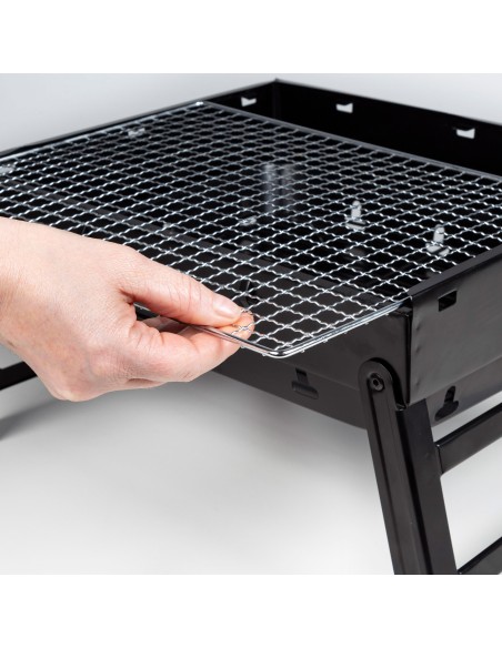 Barbecue portable pliant rectangulaire noir 50x30x23 cm