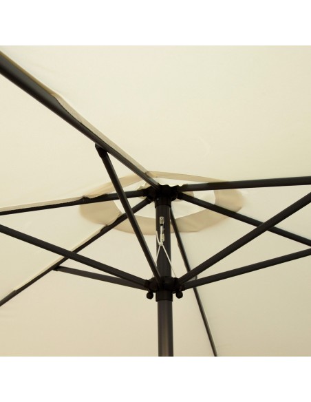Parasol hexagonal Ø300 cm mât aluminium couleur crème