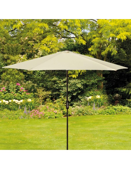 Parasol hexagonal Ø300 cm mât aluminium couleur crème