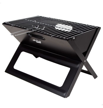 Barbecue portable pliable rectangulaire noir 45x29x30 cm