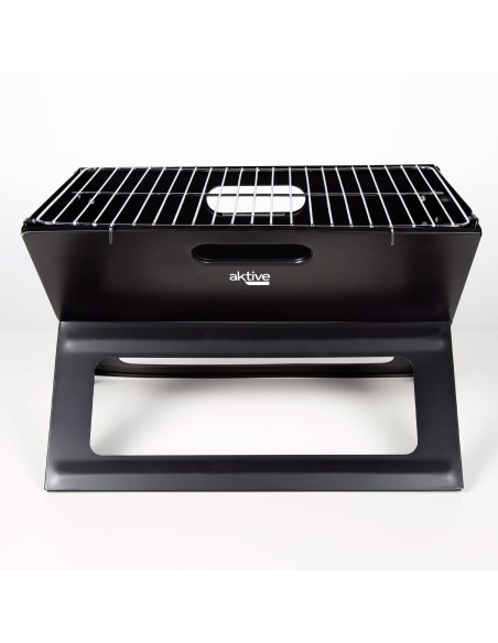 Barbecue portable pliable rectangulaire noir 45x29x30 cm