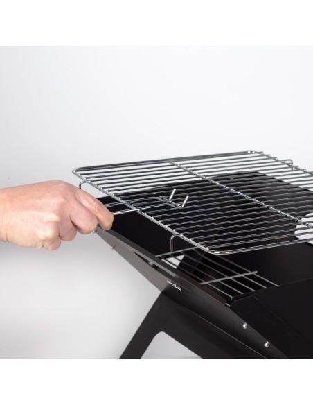 Barbecue portable pliable rectangulaire noir 45x29x30 cm