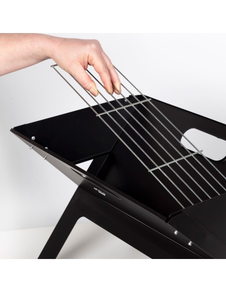 Barbecue portable pliable rectangulaire noir 45x29x30 cm