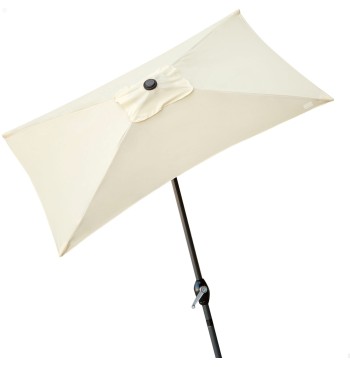 Parasol de balcon 200x120 cm mât aluminium couleur crème