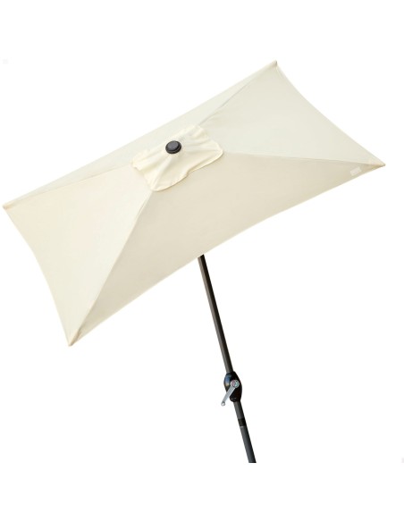 Parasol de balcon 200x120 cm mât aluminium couleur crème