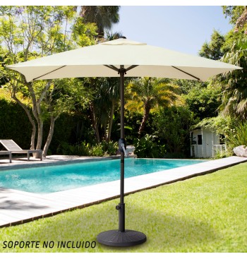 Parasol de balcon 200x120 cm mât aluminium couleur crème 2
