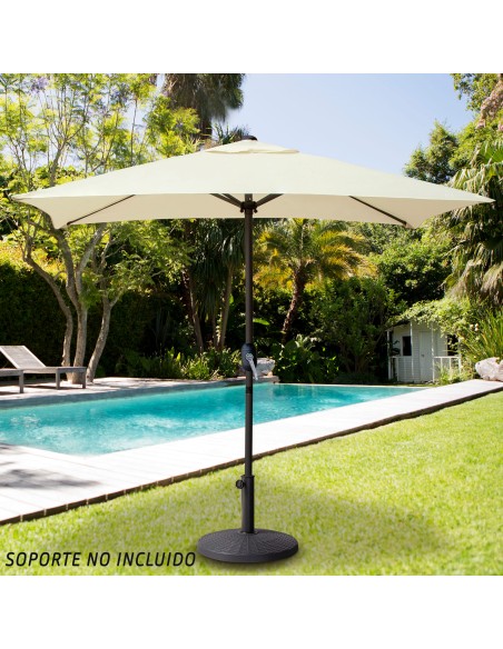 Parasol de balcon 200x120 cm mât aluminium couleur crème