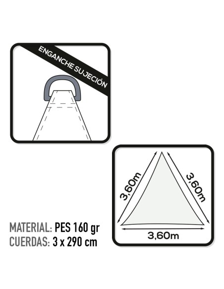 Store triangulaire 360x360x360 cm blanc