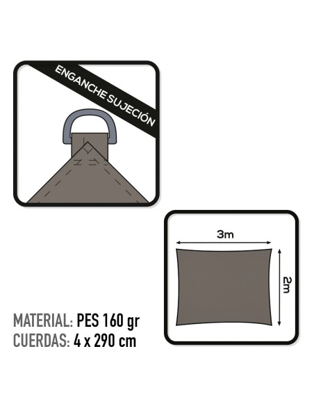 Store rectangulaire 300x200 cm anthracite