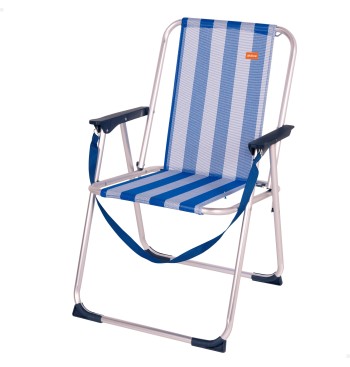 Chaise de plage haute fixe 45x45x75 cm rayures marinières