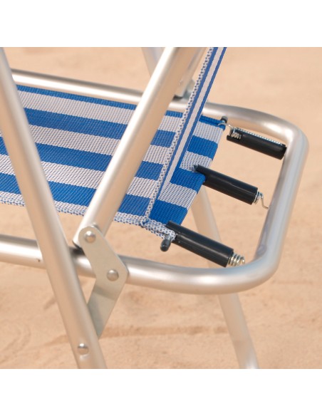 Chaise de plage haute fixe 45x45x75 cm rayures marinières