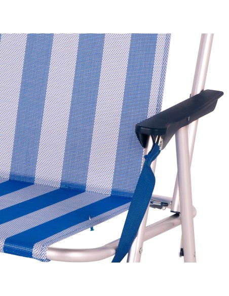 Chaise de plage haute fixe 45x45x75 cm rayures marinières