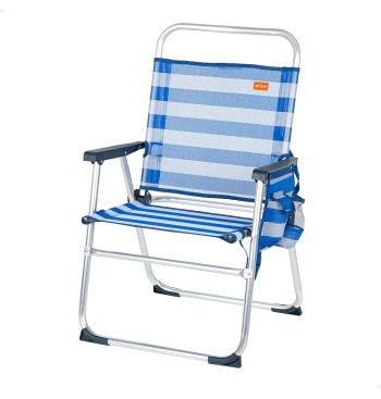 Chaise de plage haute fixe 48x50x88 cm avec rayures...