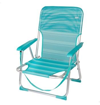 Chaise de plage basse fixe 45x40x70 cm turquoise