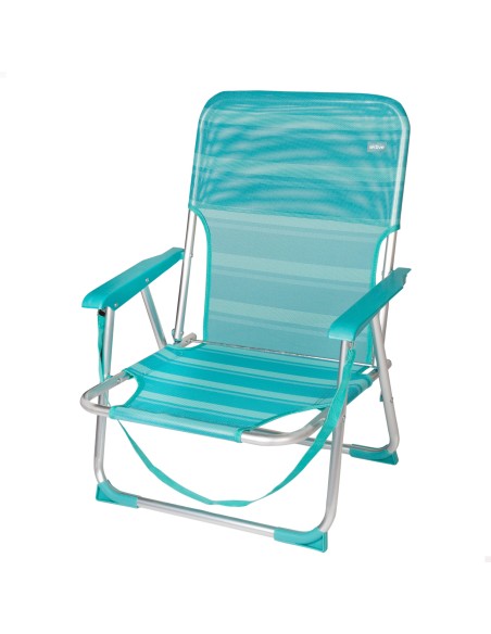 Chaise de plage basse fixe 45x40x70 cm turquoise