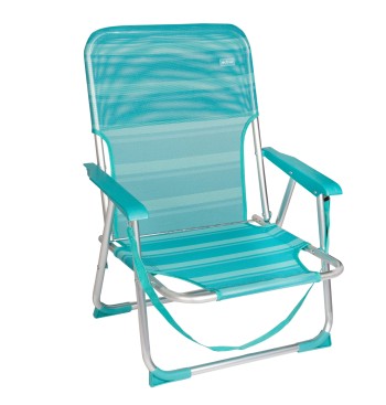 Chaise de plage basse fixe 45x40x70 cm turquoise 2