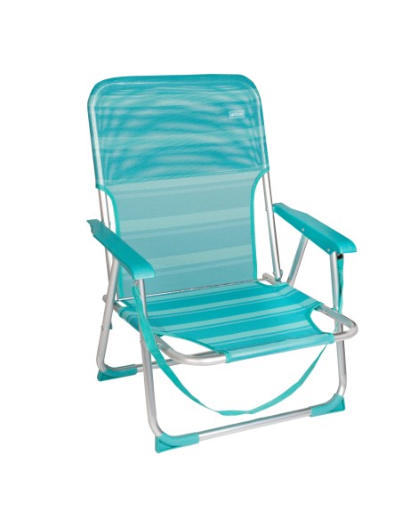 Chaise de plage basse fixe 45x40x70 cm turquoise