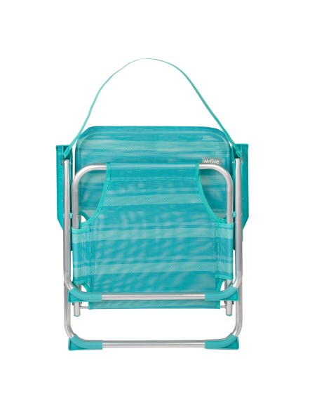 Chaise de plage basse fixe 45x40x70 cm turquoise