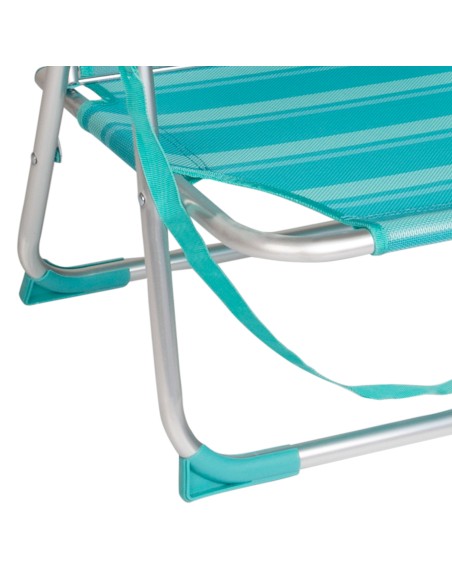 Chaise de plage basse fixe 45x40x70 cm turquoise