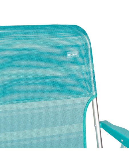 Chaise de plage basse fixe 45x40x70 cm turquoise