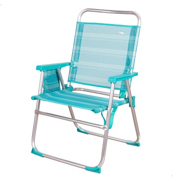 Chaise de plage haute fixe turquoise 48x50x88 cm...